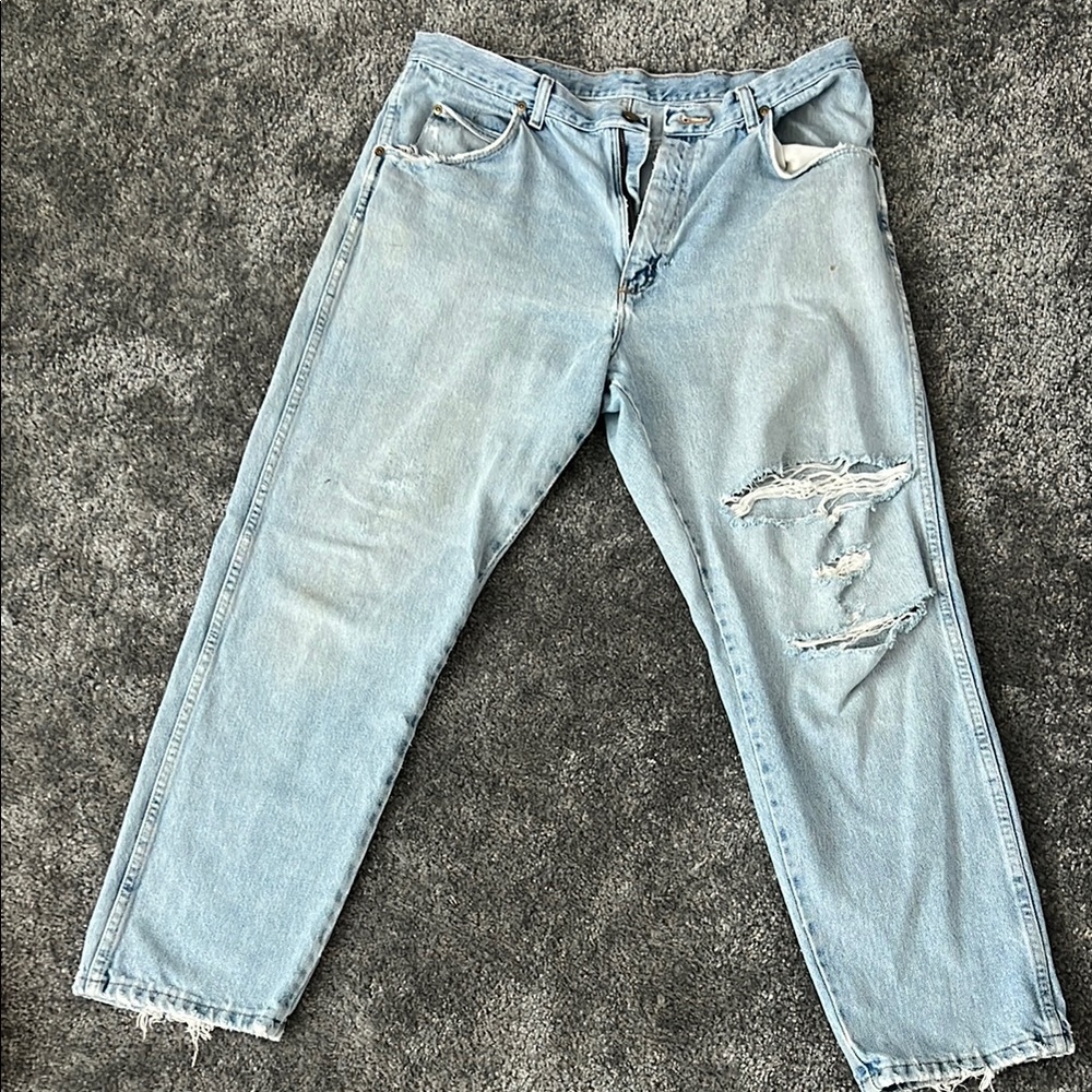 Wrangler Blue Boyfriend Jeans Relaxed Fit Vintage